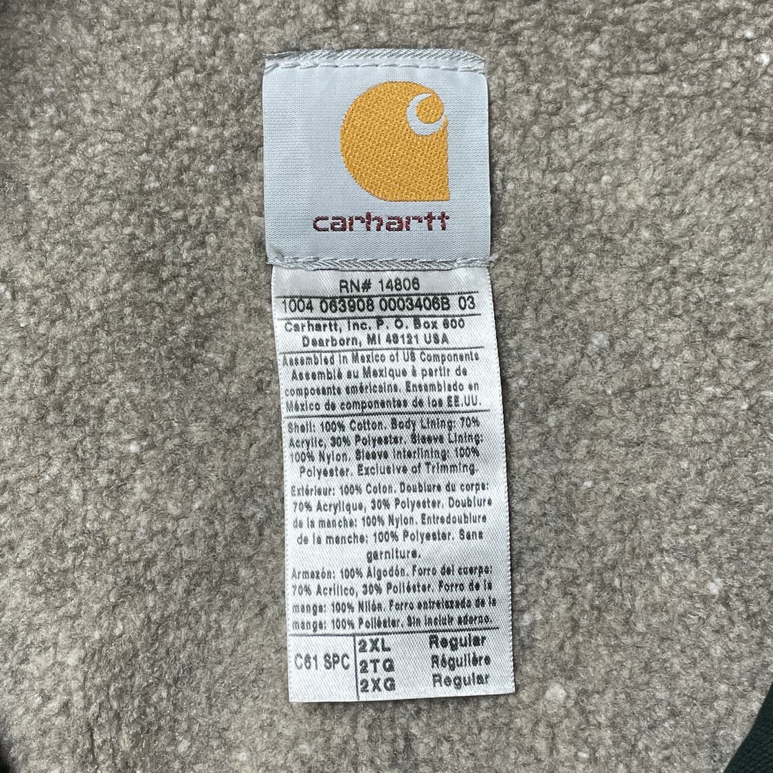 CARHARTT 칼하트 C61 딥그린 셰르파 디트로이트 자켓 A00821 상품이미지10