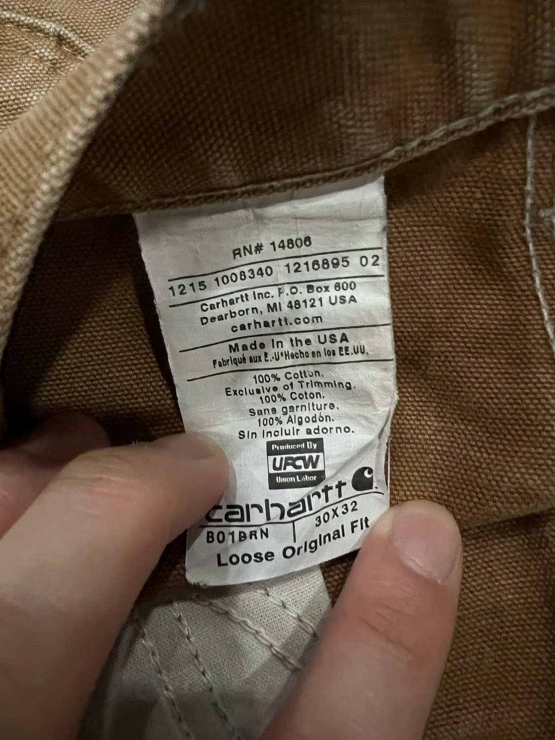 (30X32)칼하트 더블니 워크팬츠 B01BRN 칼하트브라운 새상품 상품이미지5