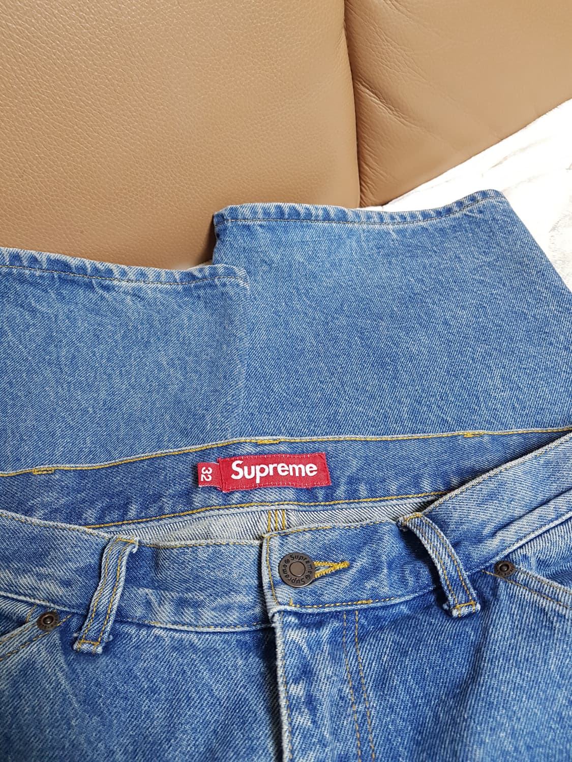 슈프림 더블니 데님 팬츠 진 워시드 인디고 24SS 상품이미지5