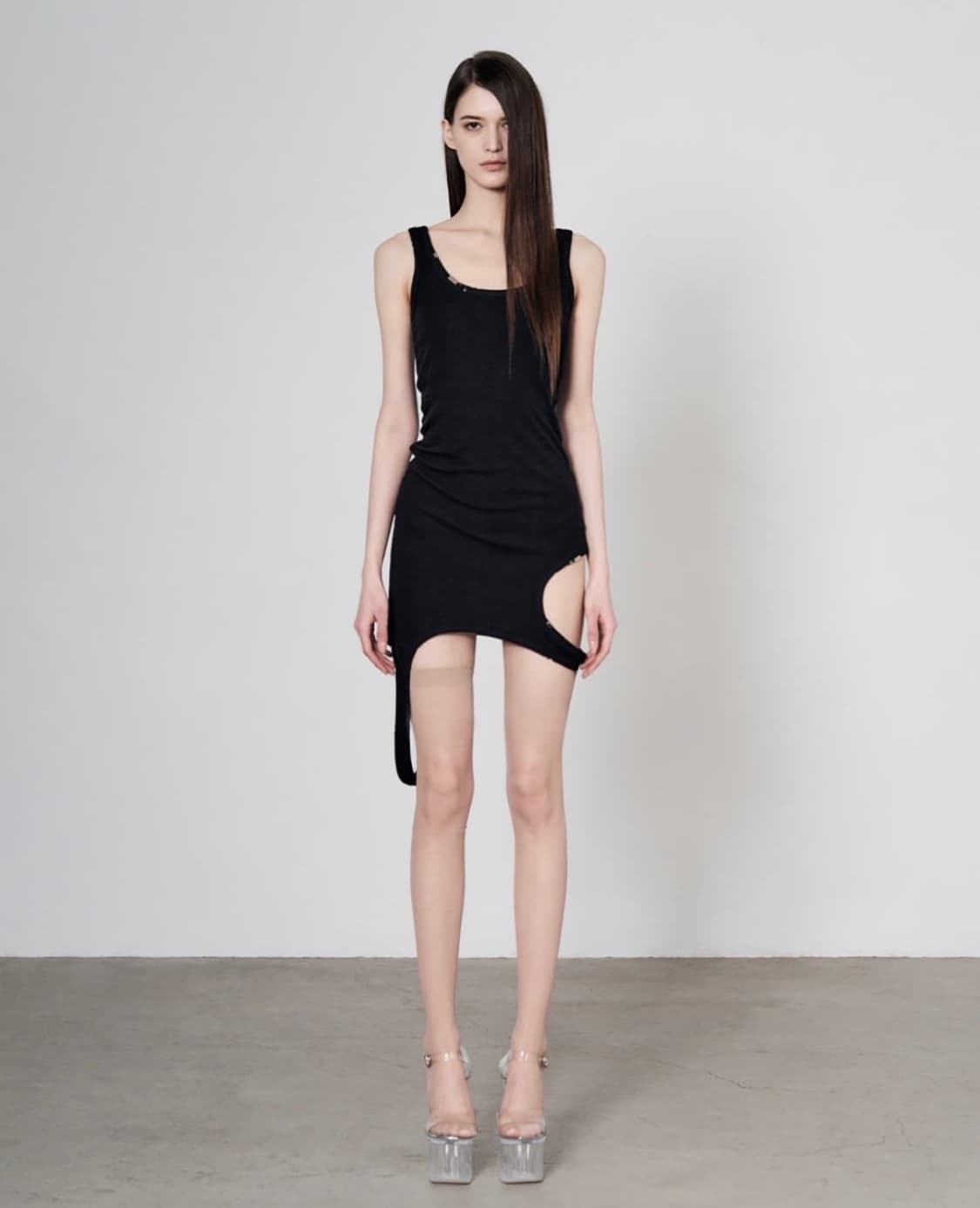 본네 Asymmetric dress Black 상품이미지1