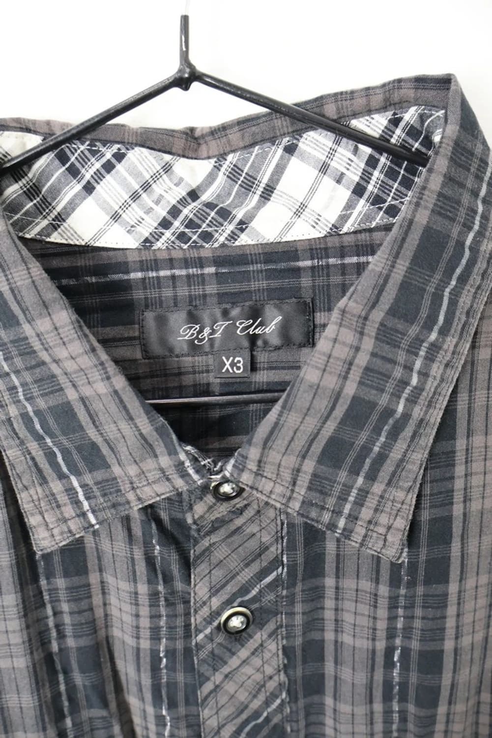 B&T Club Black Plaid Cotton Shirt 상품이미지3