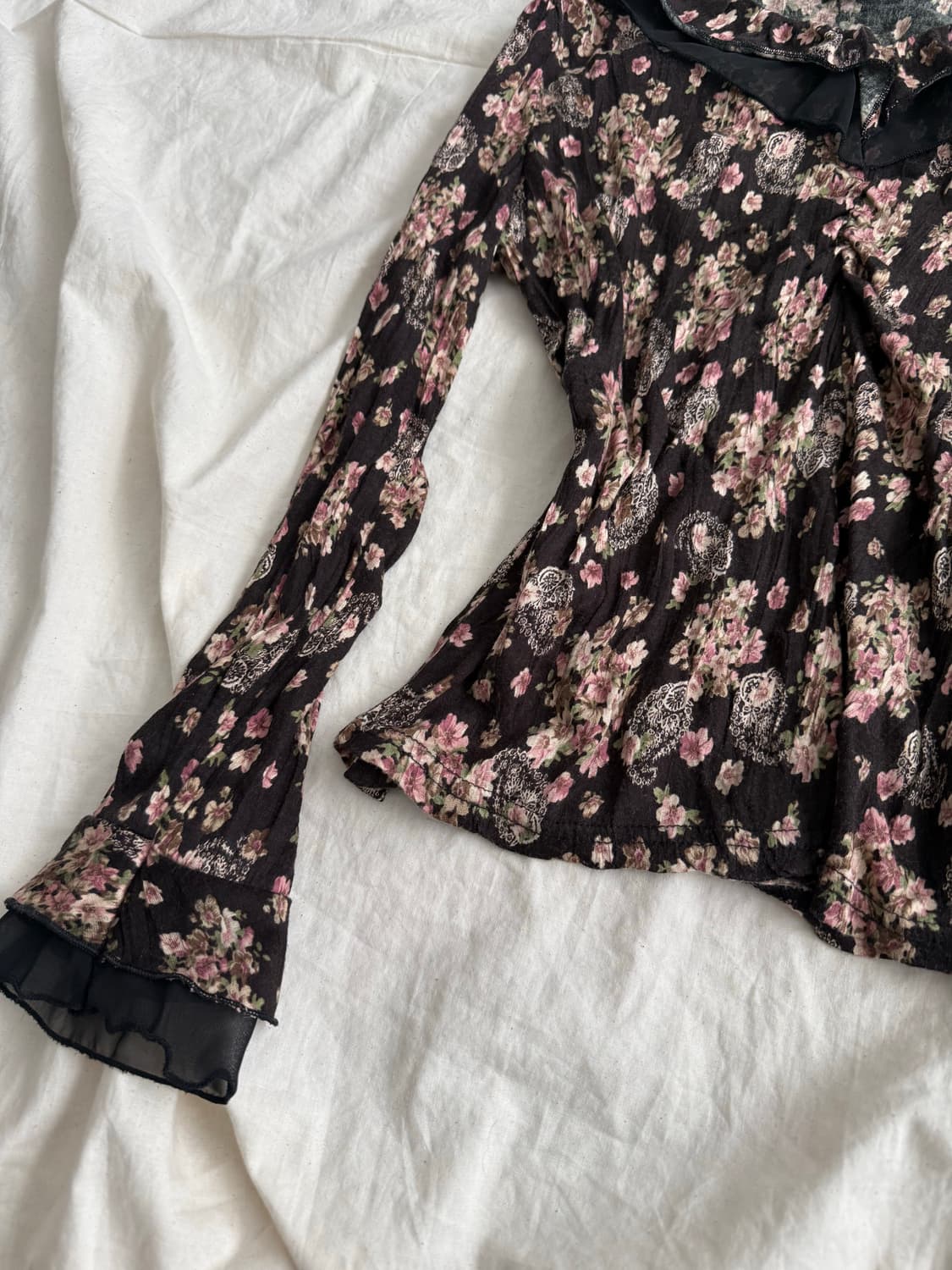 딥브라운 플로랄 페어리 탑 상품이미지2