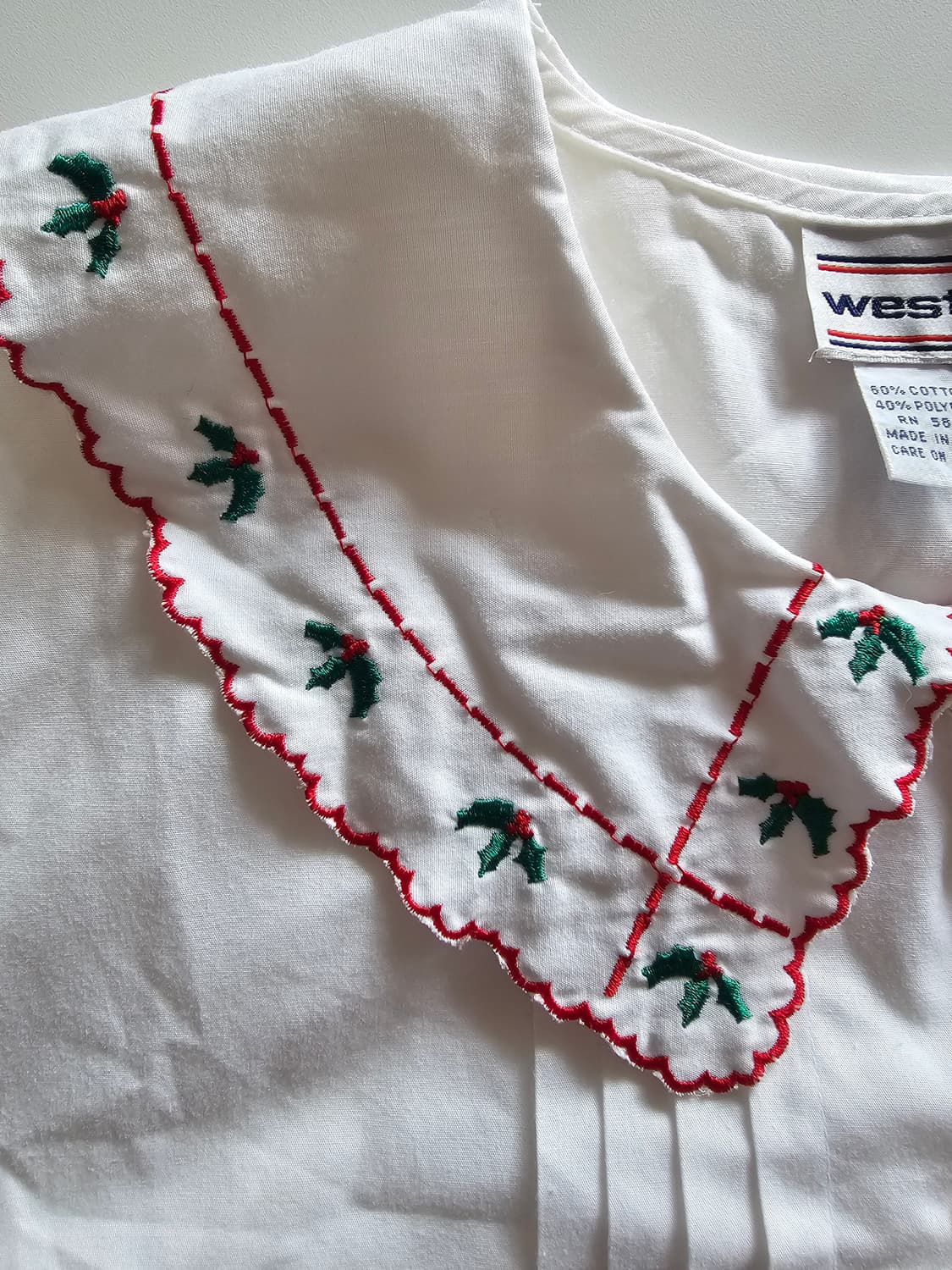 빈티지 크리스마스 자수 블라우스 상품이미지4