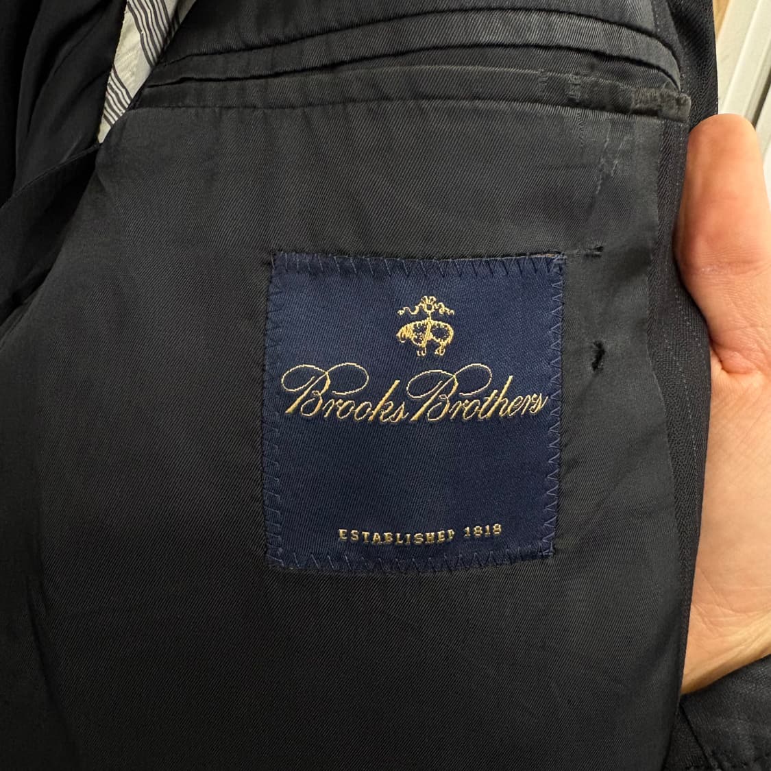 브룩스 브라더스 블랙 스트라이프 정장 자켓 남/XL 상품이미지7