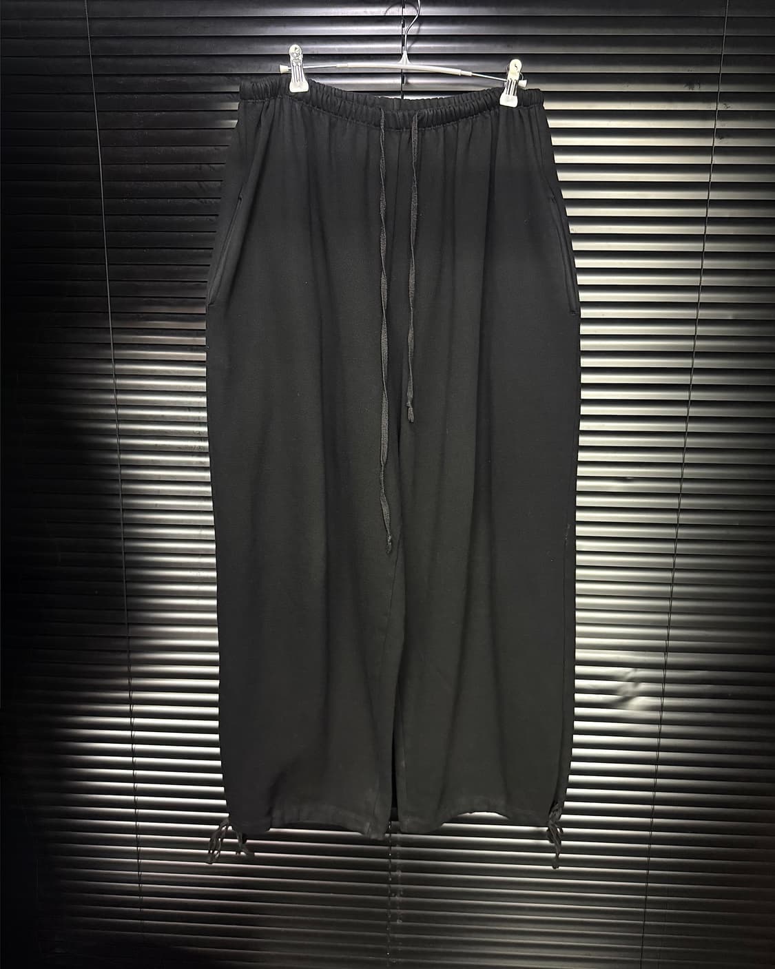 AMU 아무 면 코튼 와이드 스웻 팬츠 통바지 일본 오버핏 블랙 벌룬 L 상품이미지1