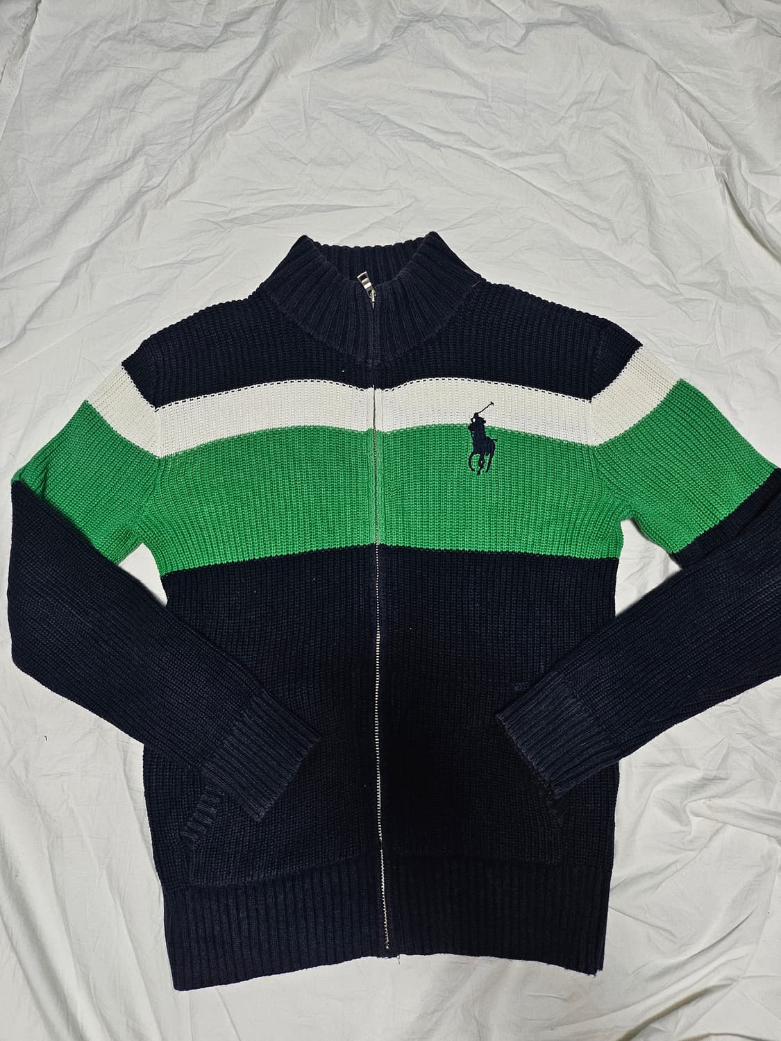 폴로랄프로렌 멀티 스트라이프 빅포니 니트 집업 S 상품이미지1