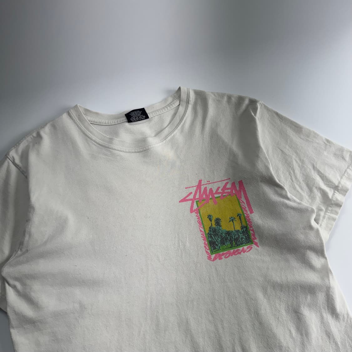 Stussy 스투시 팜 데저트 화이트 반팔 상품이미지4