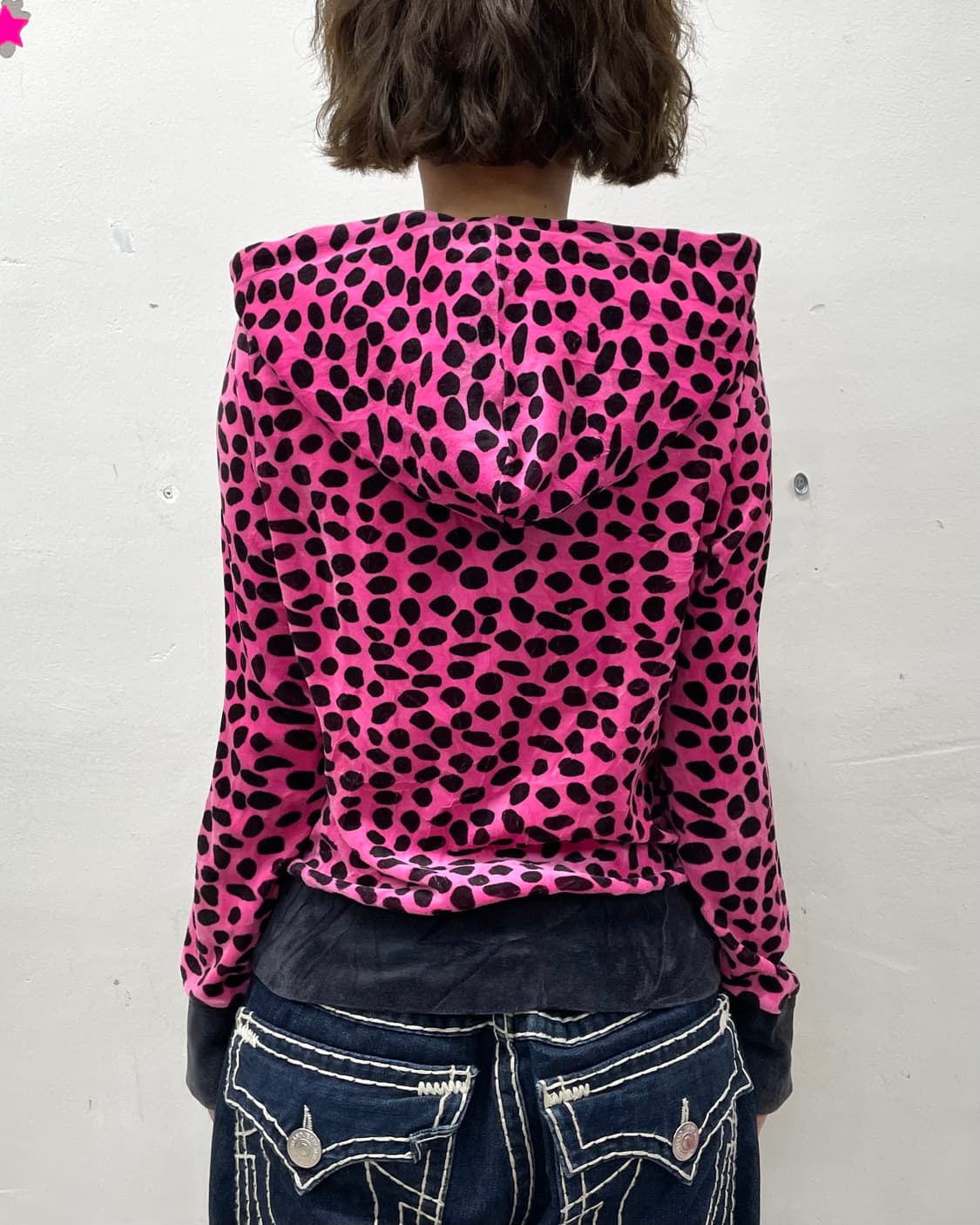 Black Leopard Pink Zip-Up Hoodie 상품이미지4