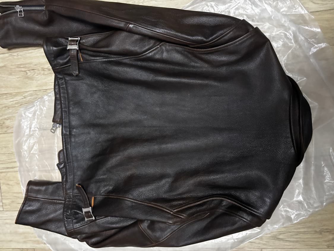 토니웩 크롭 레더 자켓 브라운 상품이미지6