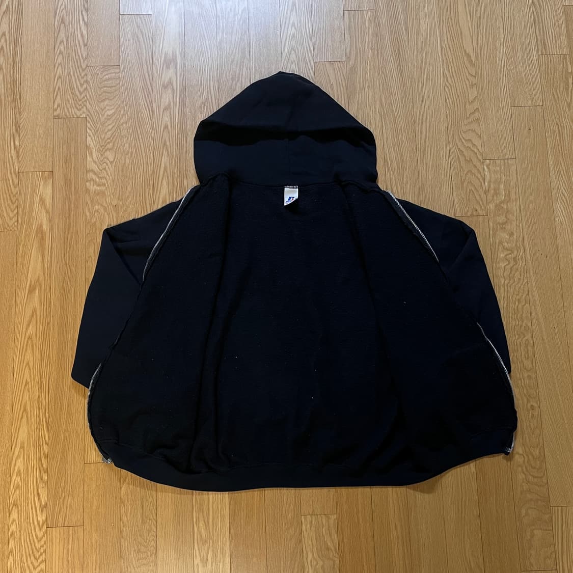 [XL] 00s 빈티지 러셀 후드집업 블랙 상품이미지4