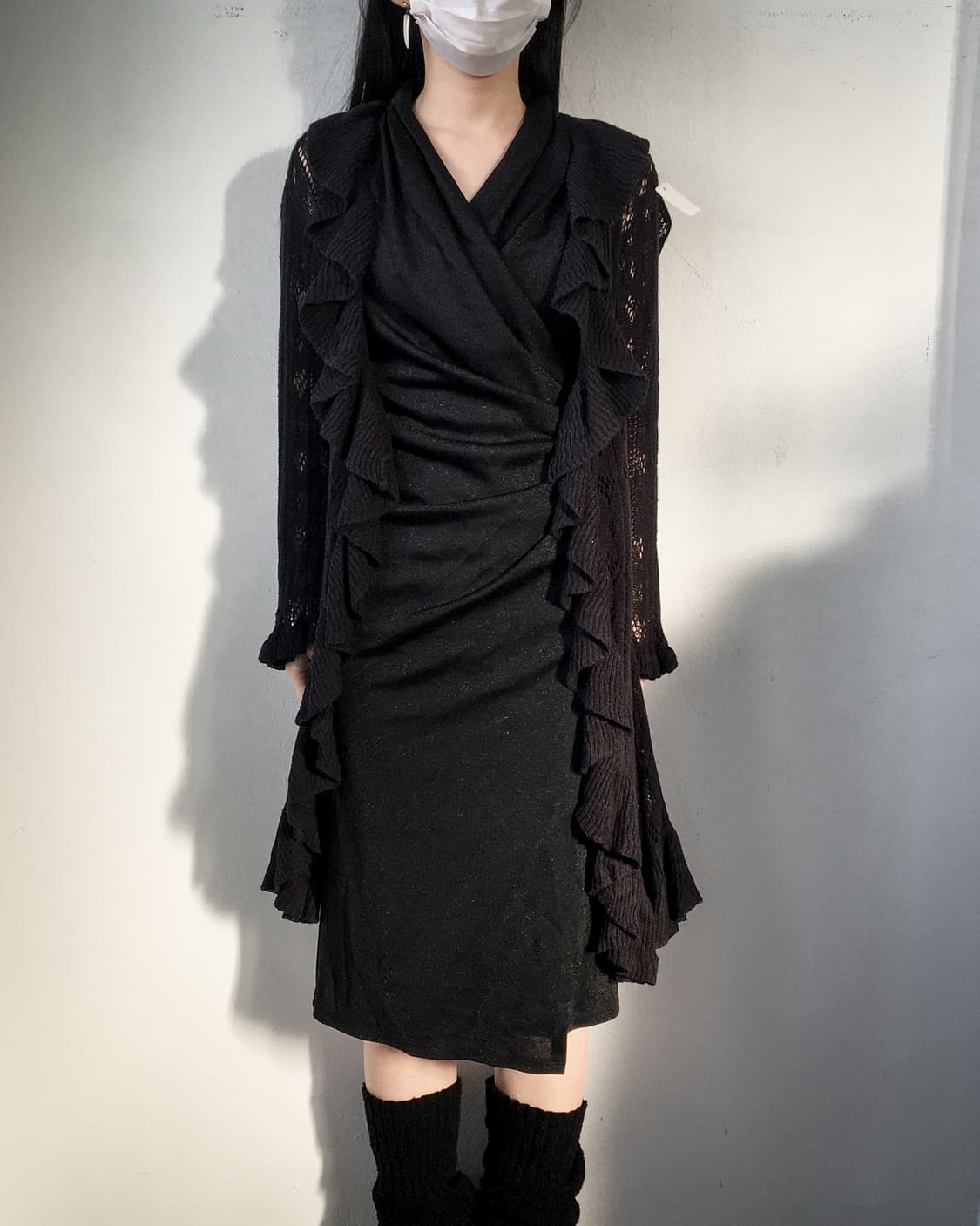 Glitter side shirring point onepiece 상품이미지8