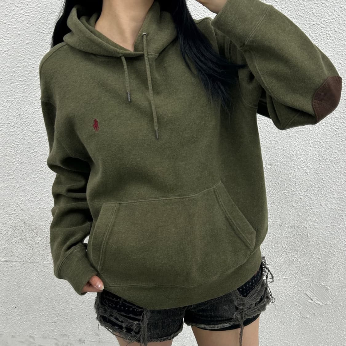 폴로 랄프로렌 버건디 포니 카키 후드 L 상품이미지1