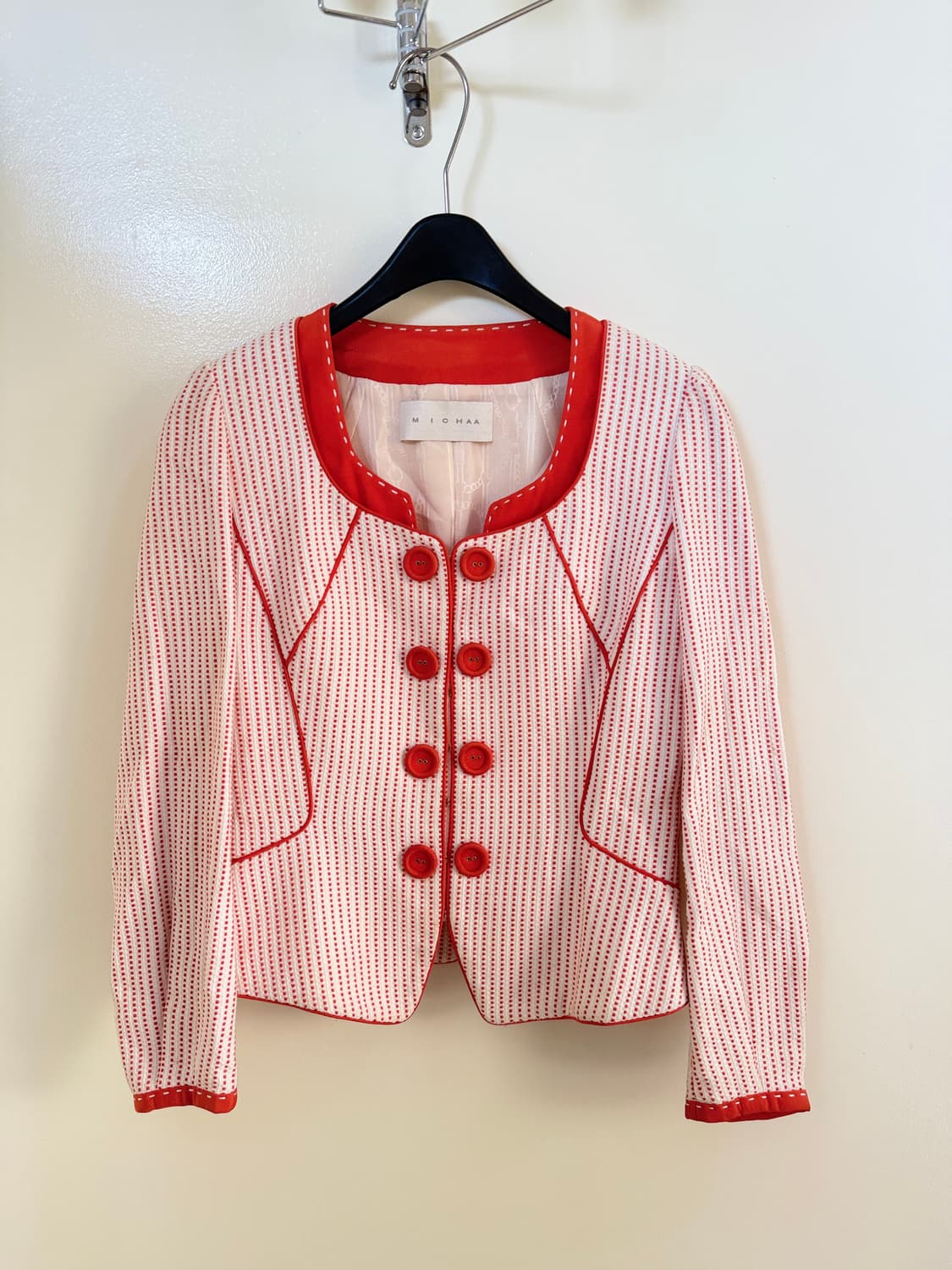 미샤 오렌지 스트라이프 숏자켓 정품 상품이미지1