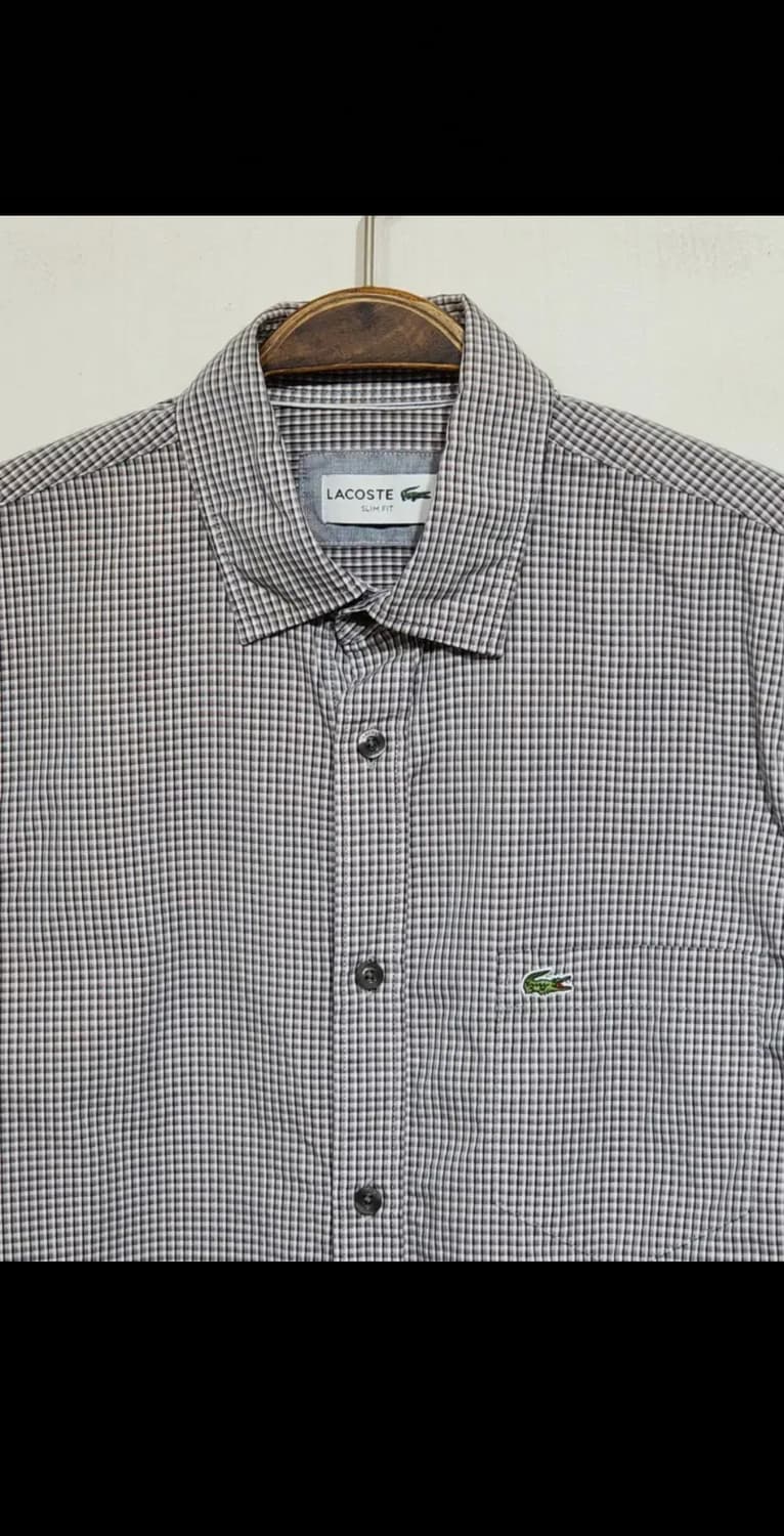 (S) 라코스테 셔츠 체크 남방 포켓 로고 캐주얼  상품이미지2