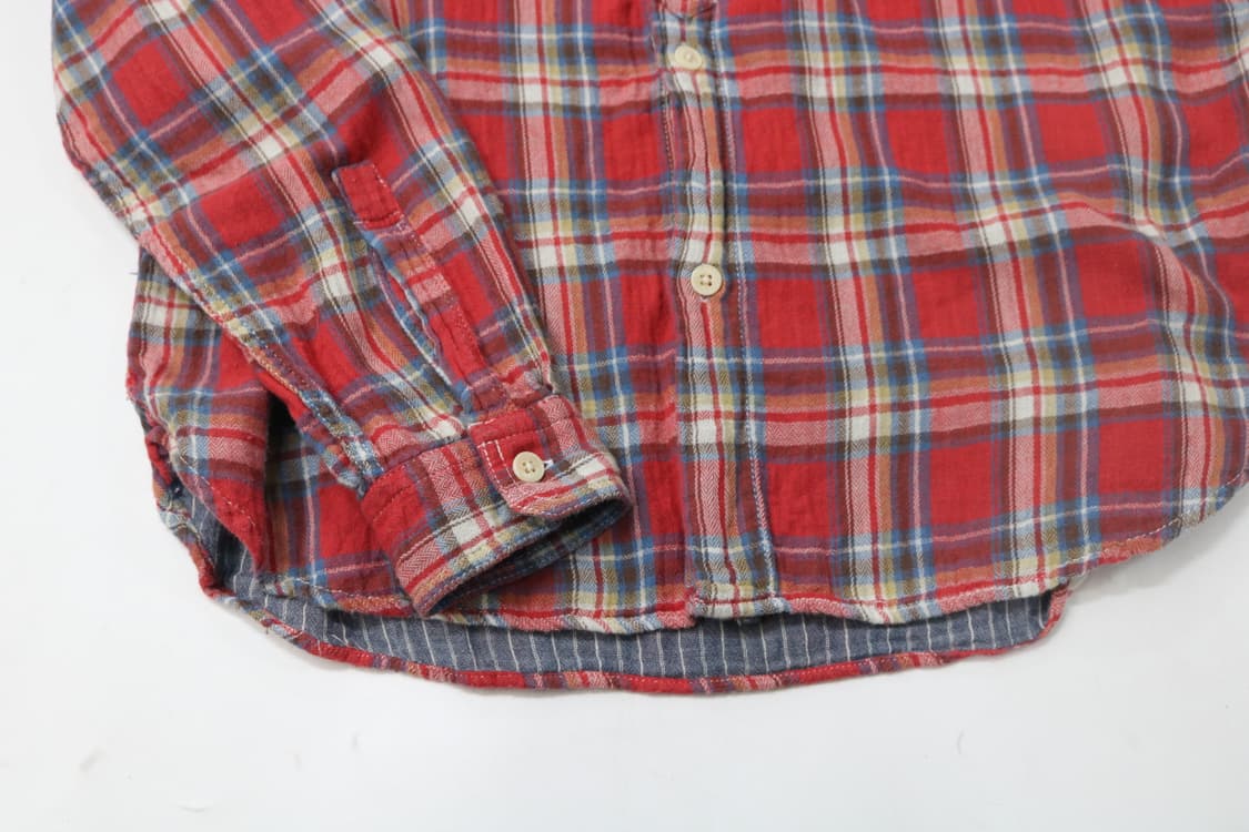 BACK NUMBER 백넘버 빈티지 캘리포니아 레터링 체크 워크 셔츠 상품이미지5