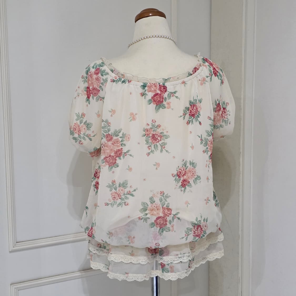 colza 일본빈티지)히메 로즈오프숄더 모리걸st 핀터깔레이스 블라우스 상품이미지2