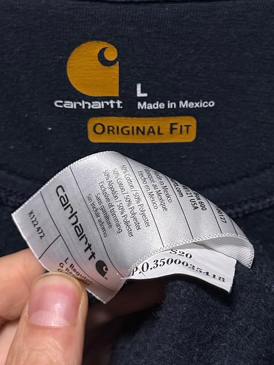 칼하트 후드 후디 스웻 집업 남색 네이비 L 100 오버핏 기모 워크 상품이미지8