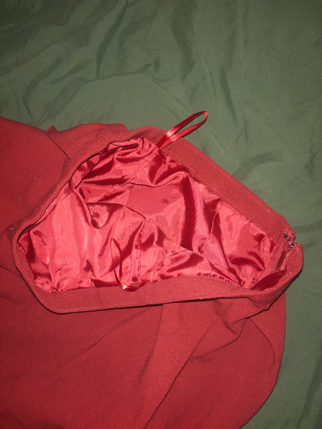 빨간 미디 스커트 상품이미지2