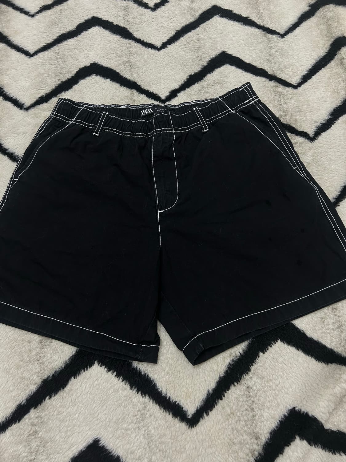 [한국L]ZARA 스티치 썸머 숏 반바지/블랙 상품이미지1