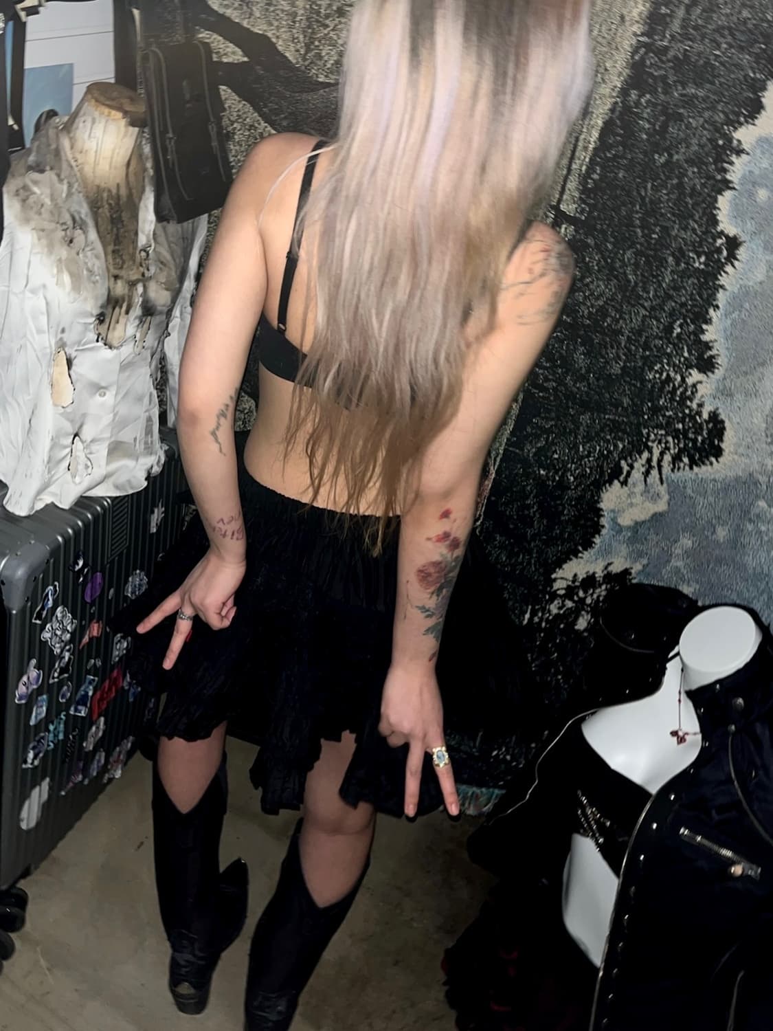 트립 시스루 플레어 미니스커트 상품이미지9