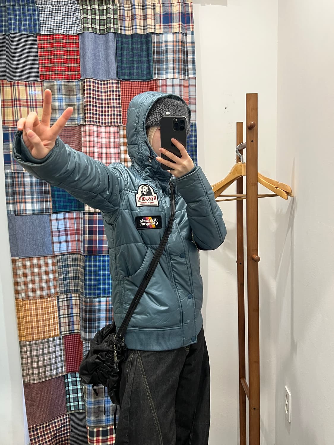 히스테릭글래머 틸 컬러 패치 퀄팅 패딩 상품이미지1