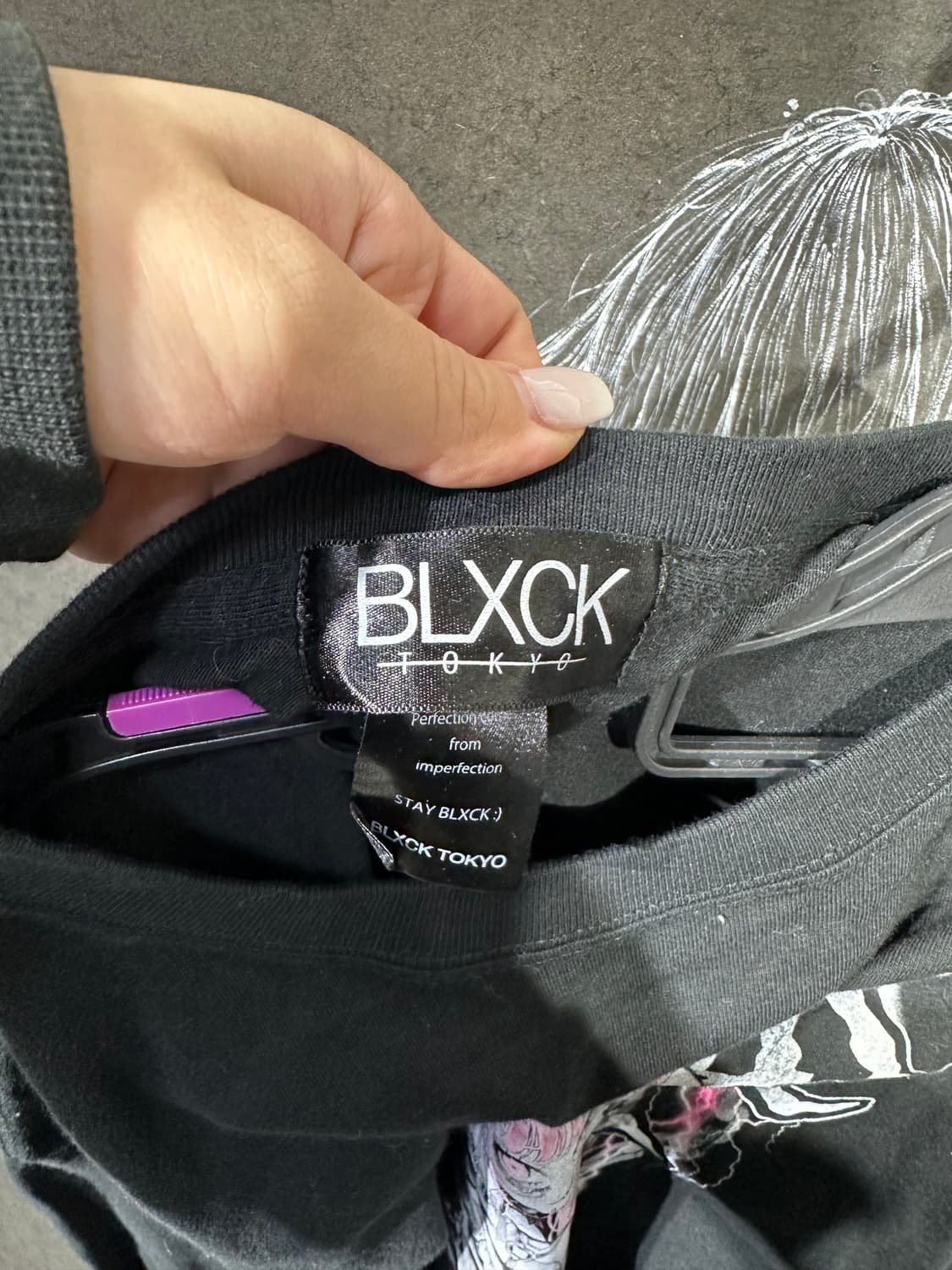 일본빈티지 아니마 지뢰계 소녀 프린팅 롱슬리브 긴팔티 XL 상품이미지9