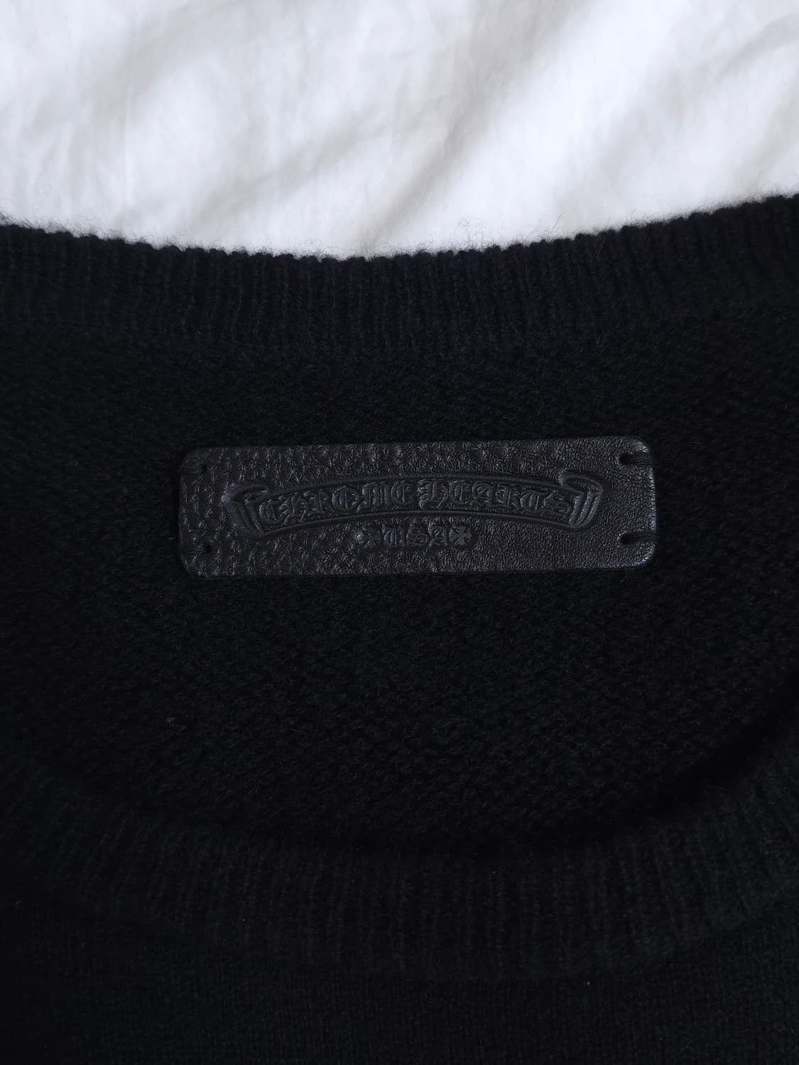 [XL] 크롬하츠 플로랄 자수 캐시미어 니트 블랙 상품이미지5