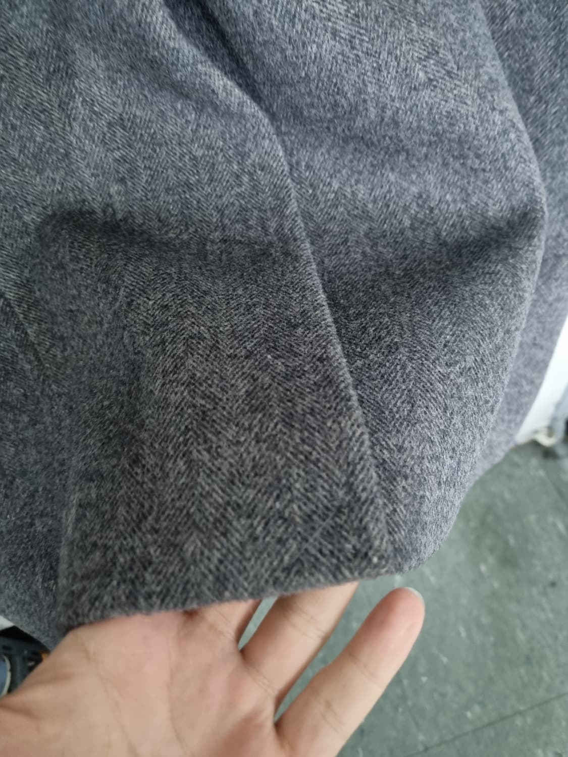 모우트 베이직 카라 롱 더블 코트 더스트그레이 상품이미지6