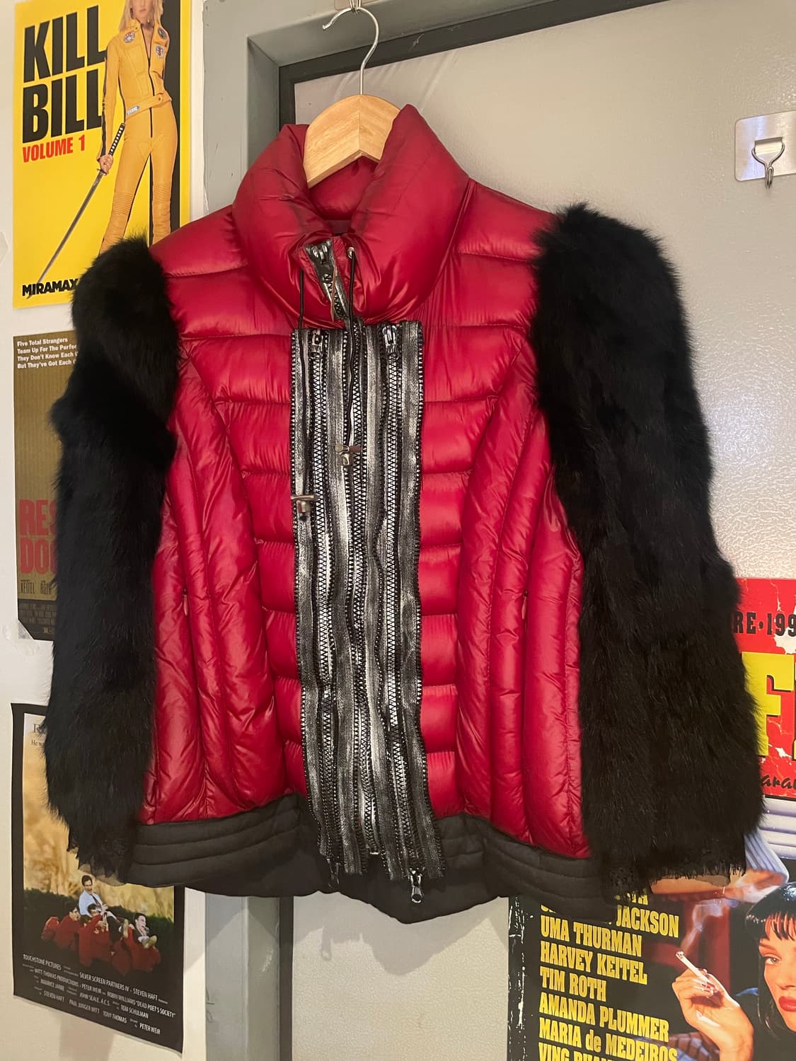 VTG velvet 70 퍼 소매 구스패딩 자켓 상품이미지1