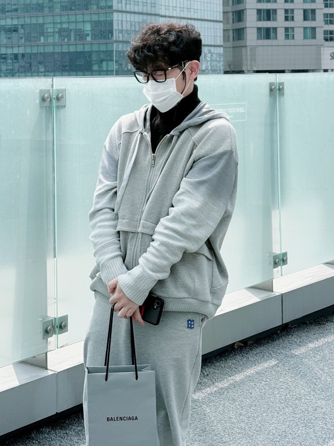 시스템 옴므  후드 집업 실제 착용샷(실물깡패) 상품이미지2