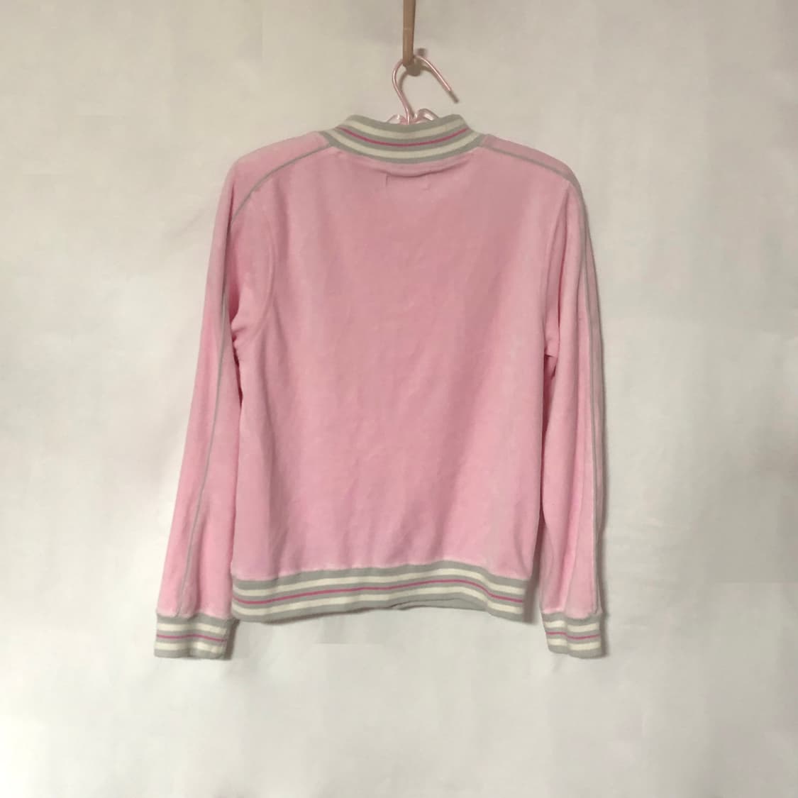챠미키티 벨루어 집업, 팬츠 셋업 핑크 그레이 상품이미지6