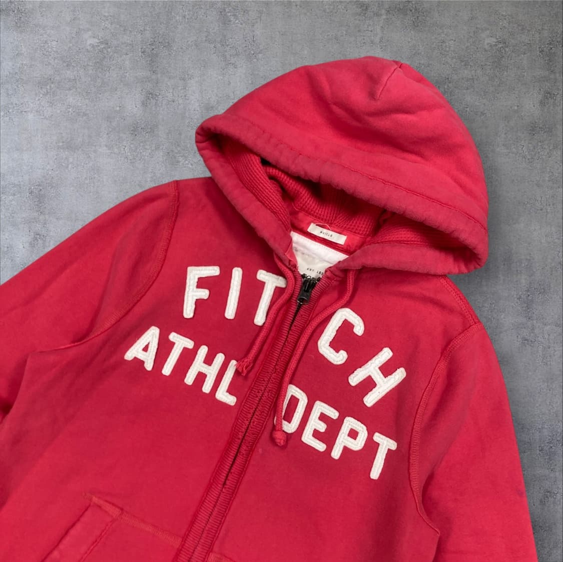 아베크롬비 y2k 핑크 컬러 스펠아웃 빅로고 후드 집업 상품이미지2