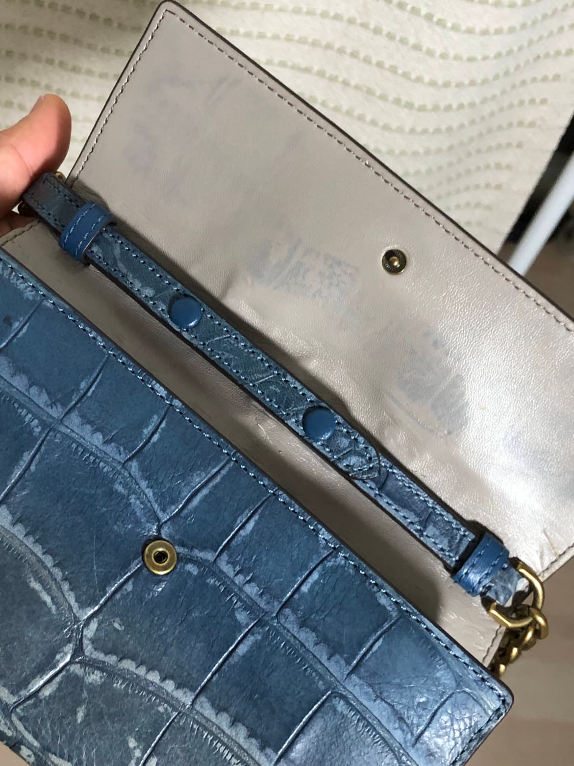 폴로 랄프로렌 블루 염소가죽 미니 크로스백 숄더백 지갑 가방 상품이미지4