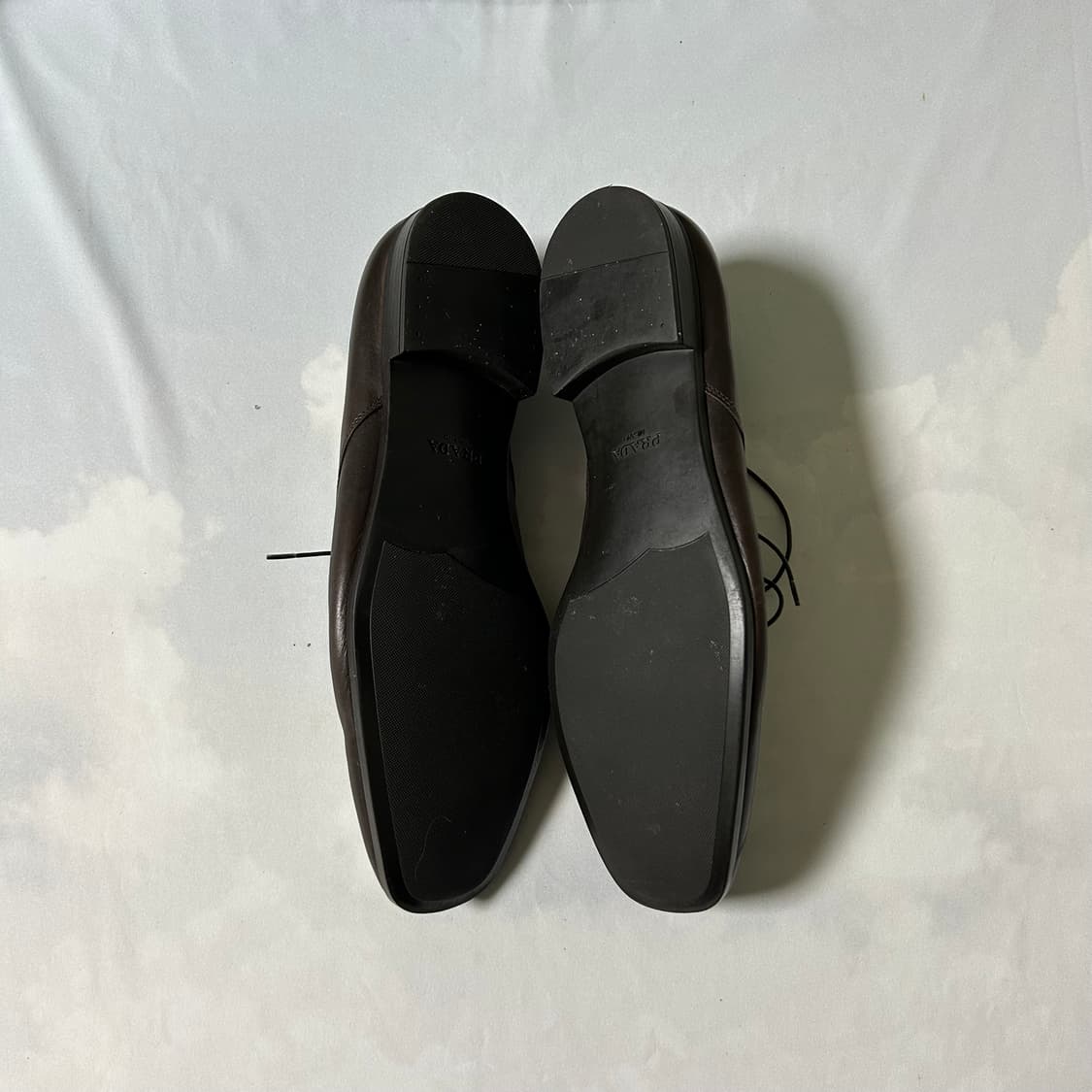 Prada semi square toe derby brown 상품이미지5