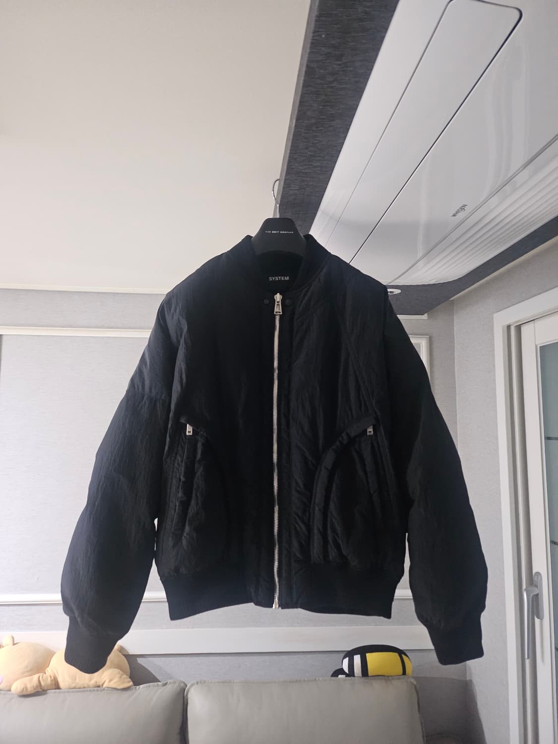 [거의 새것] 시스템옴므 크링클 구스다운 블루종 점퍼 자켓 100 상품이미지4