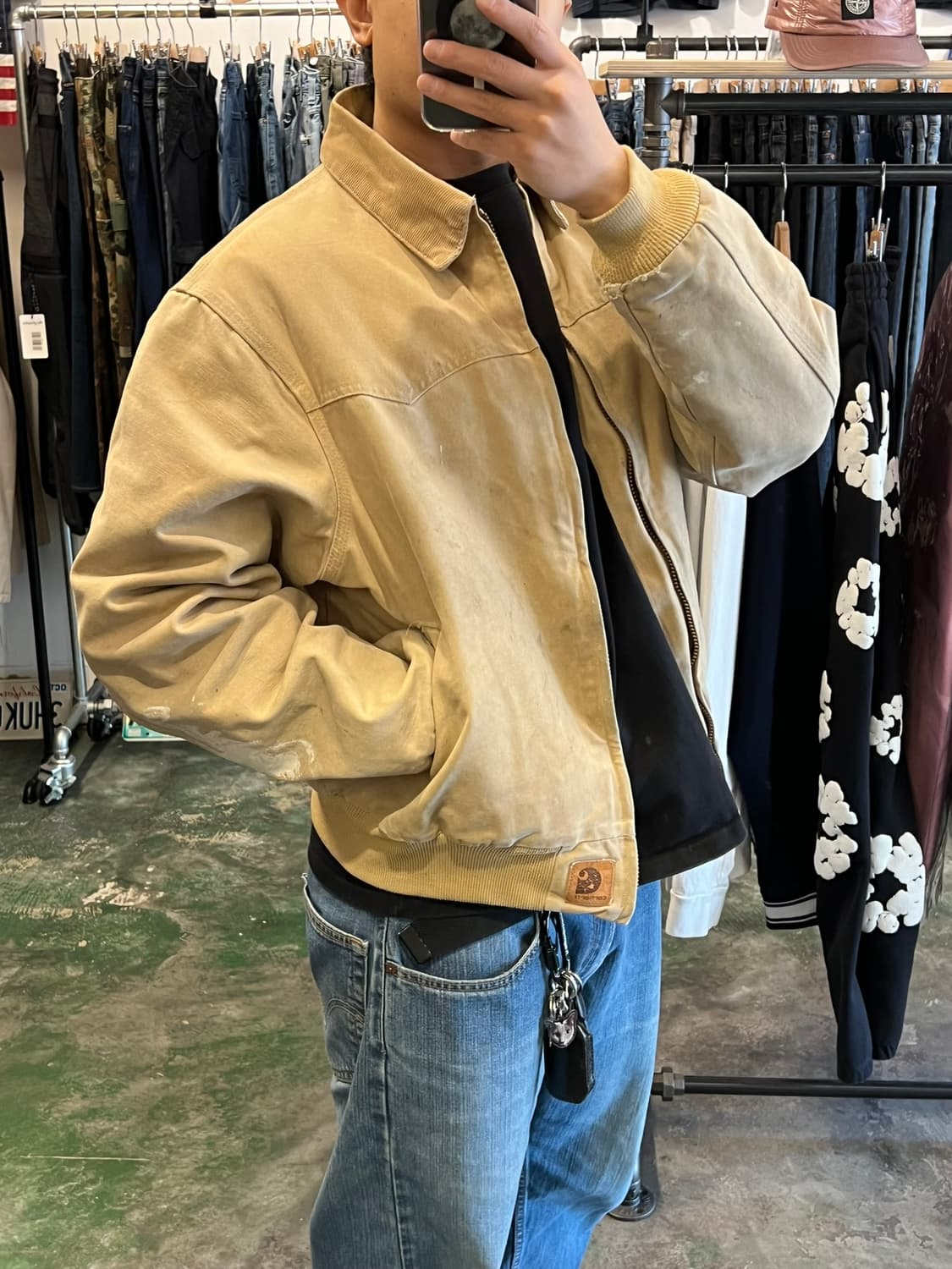 90s [L] 칼하트 산타페 워크 자켓 J14 WET 상품이미지10