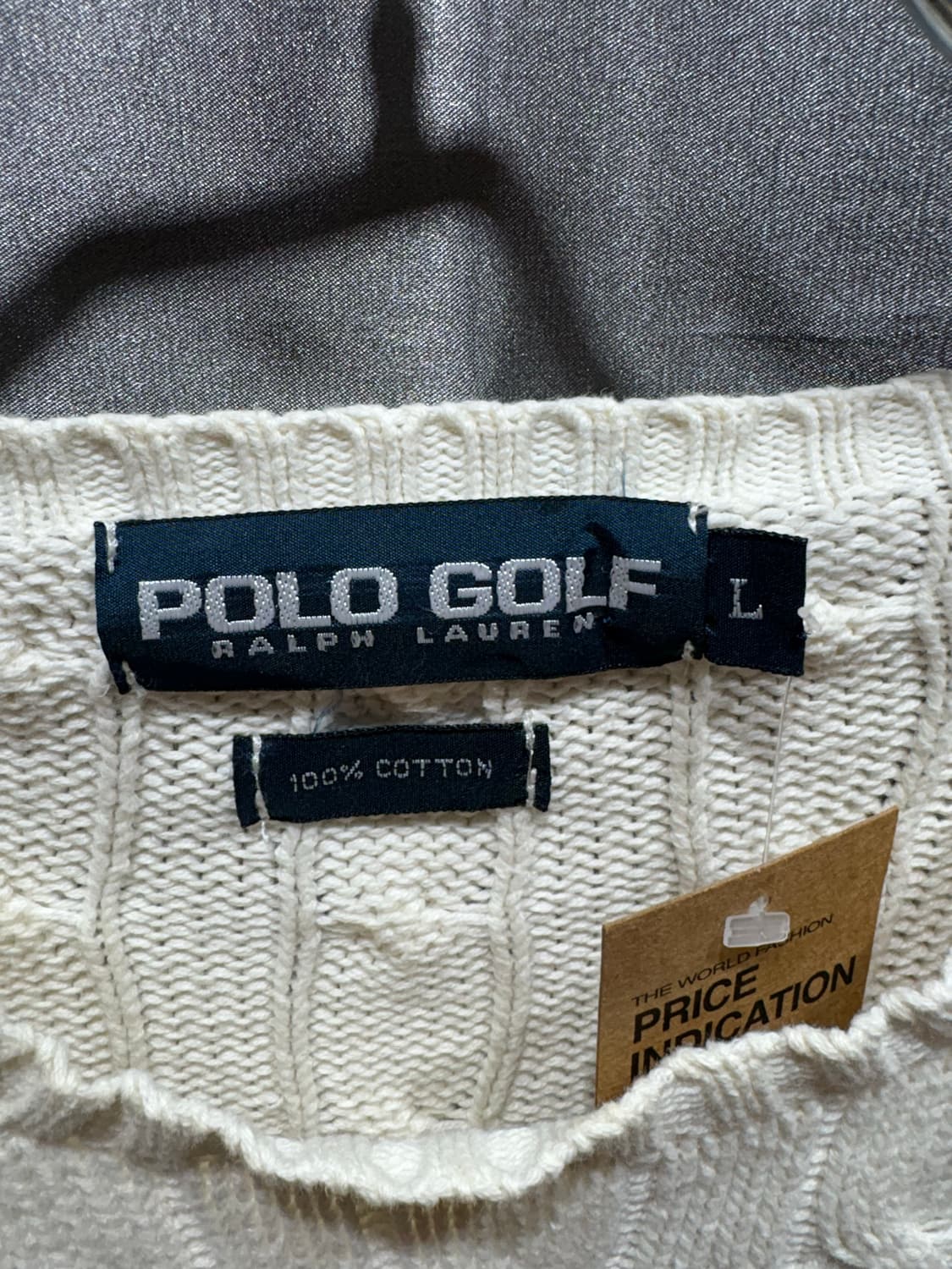 L 폴로랄프로렌 POLO 골프 크림화이트 케이블 니트 상품이미지5