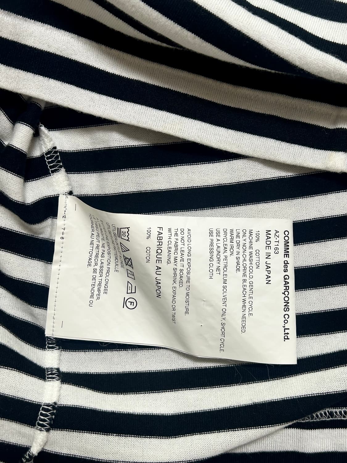 꼼데가르송 여성용 보더티셔츠 (레드와펜) 상품이미지6