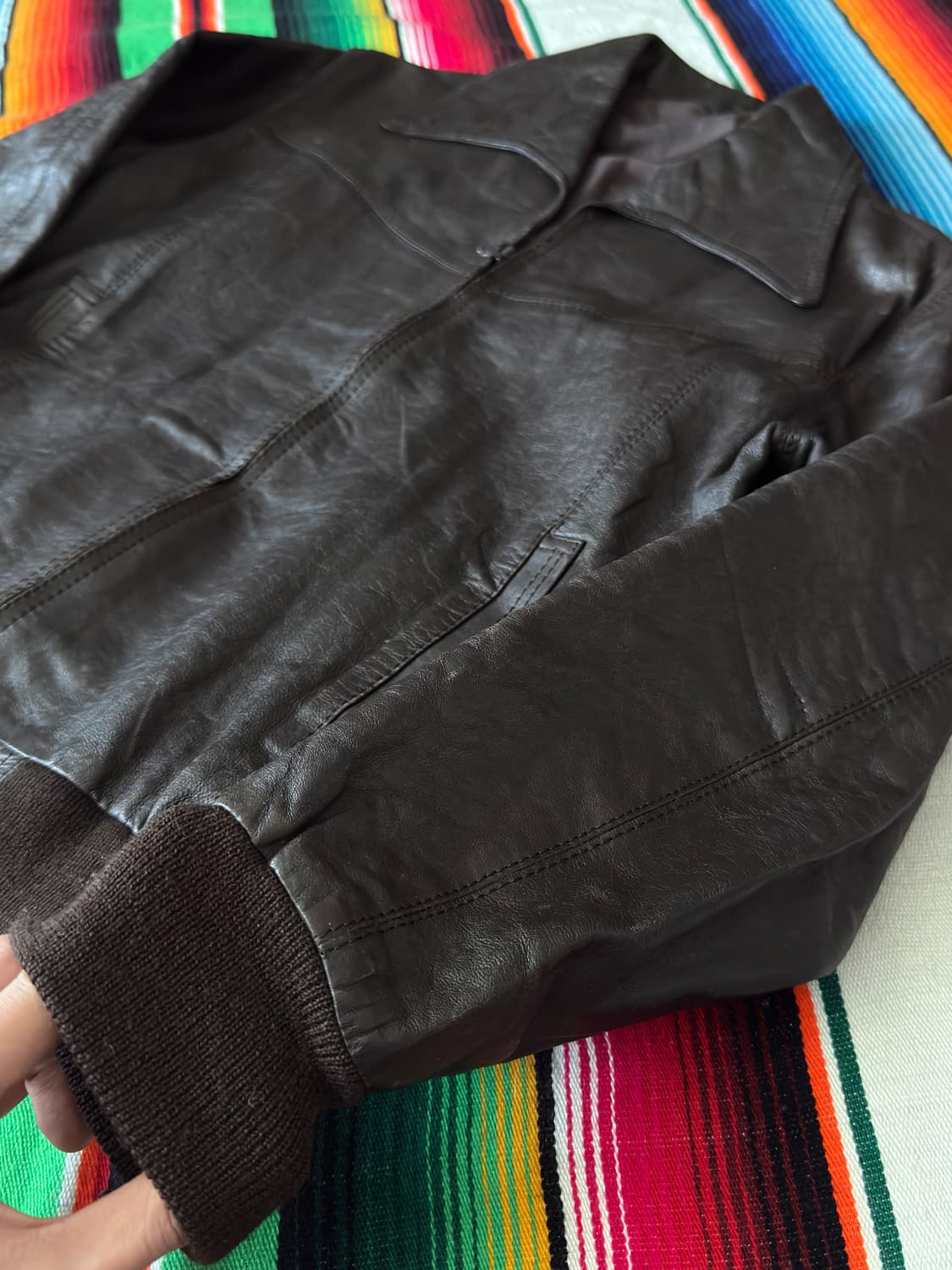 70s Sheepskin Hippie Leather jacket 상품이미지6