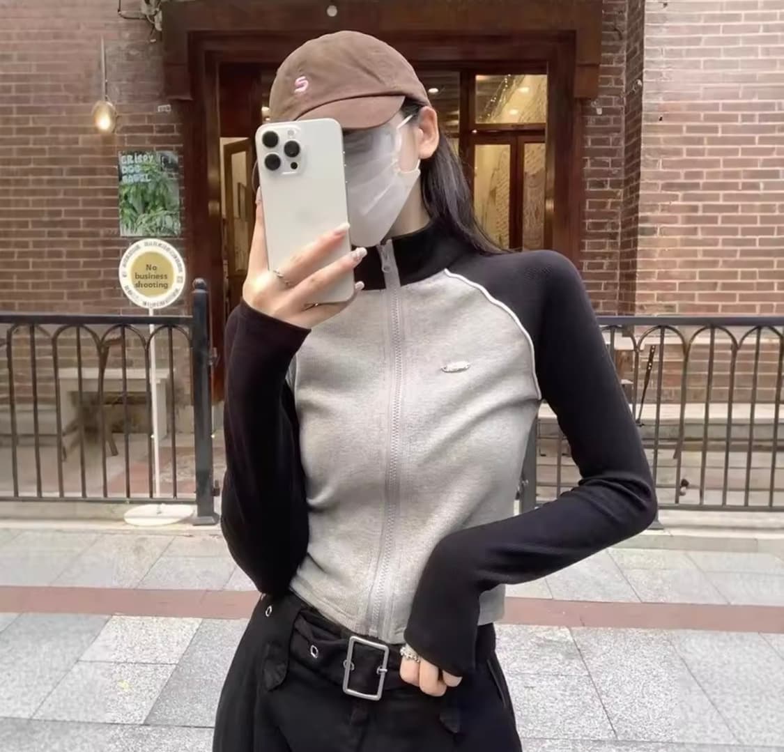 배색 집업 새상품  상품이미지2