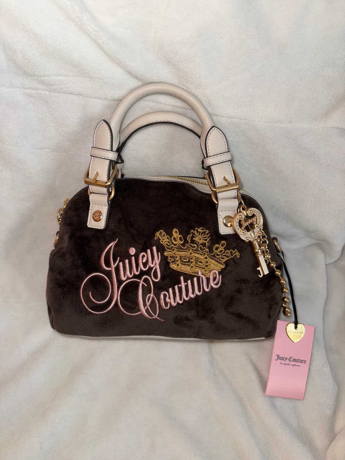 쥬시꾸뛰르 브라운 핑크 벨벳 미니백 숄더백 베메클 베이비베어 빈티지갸루 상품이미지1