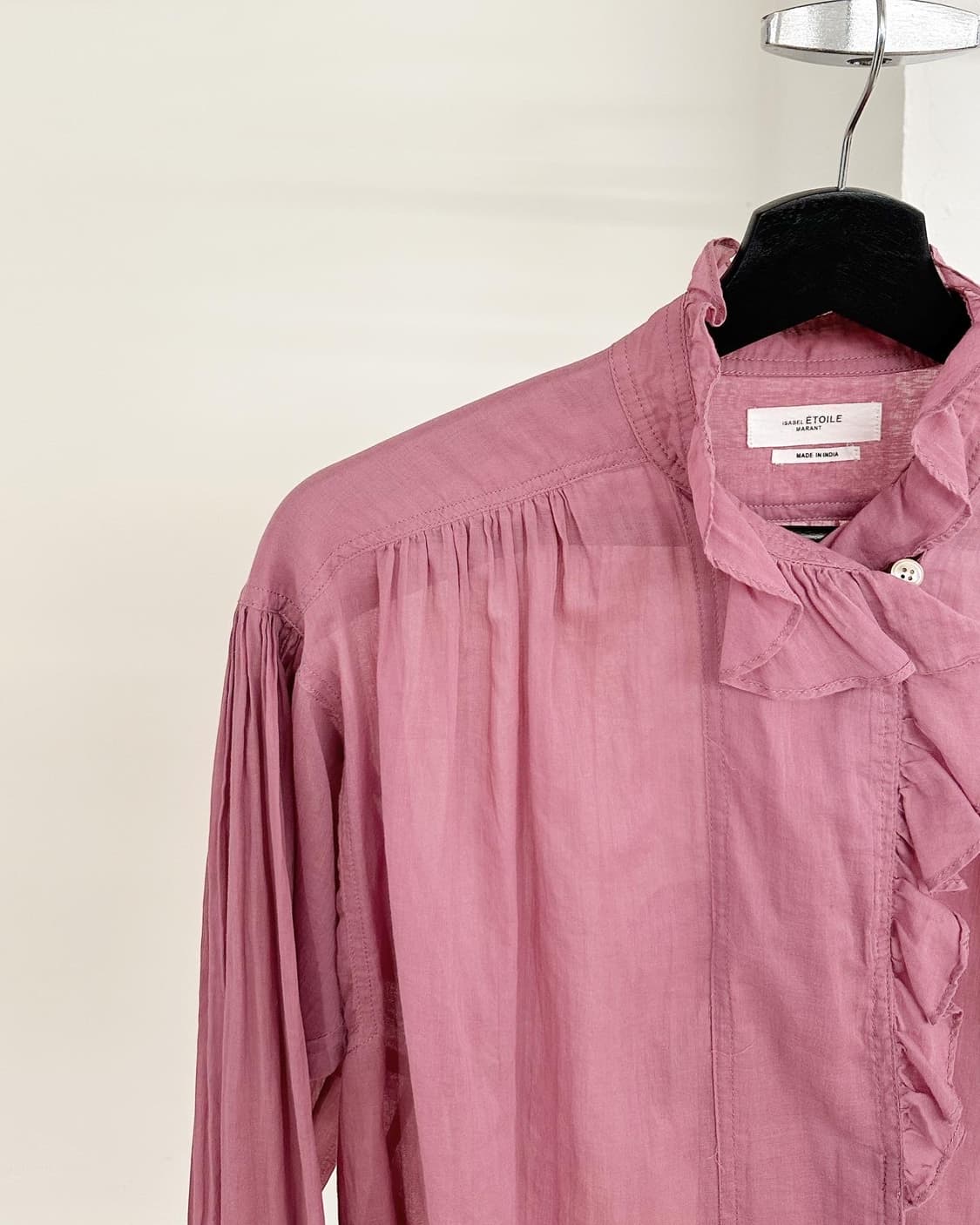 이자벨마랑 핑크 프릴 코튼 셔츠 상품이미지3