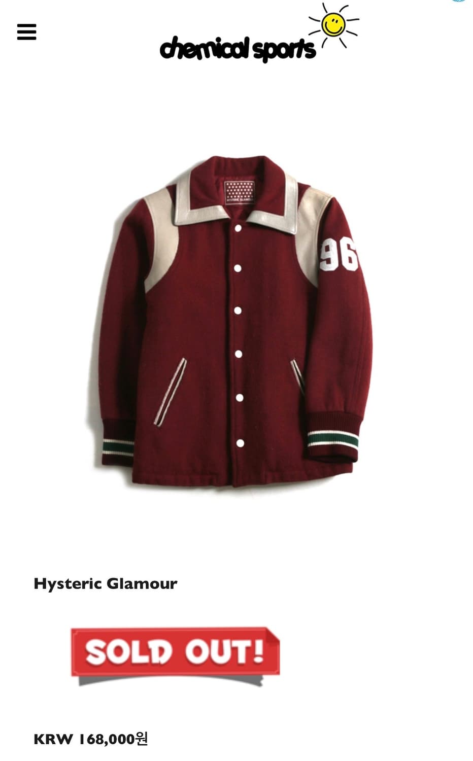 Hysteric Glamour wine varsity jacket 상품이미지1