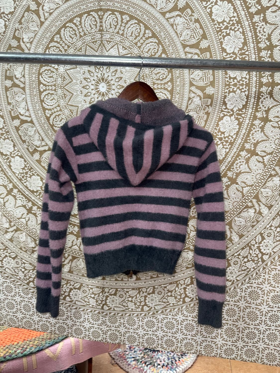 Flash 여성 스트라이프 니트 투웨이 후드집업  상품이미지3