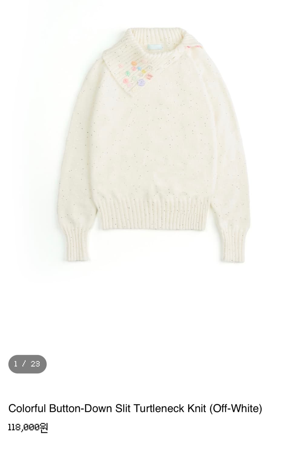 스윙셋 Colorful Button-Down Slit Turtleneck 상품이미지1