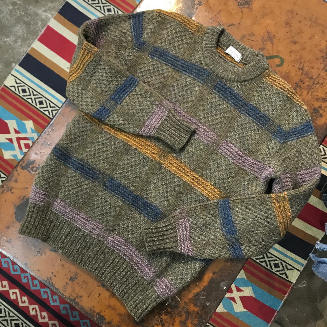 Vtg 빈티지 브라운 카키 톤 컬러링 니트 스웨터 남성 105 사이즈 상품이미지2