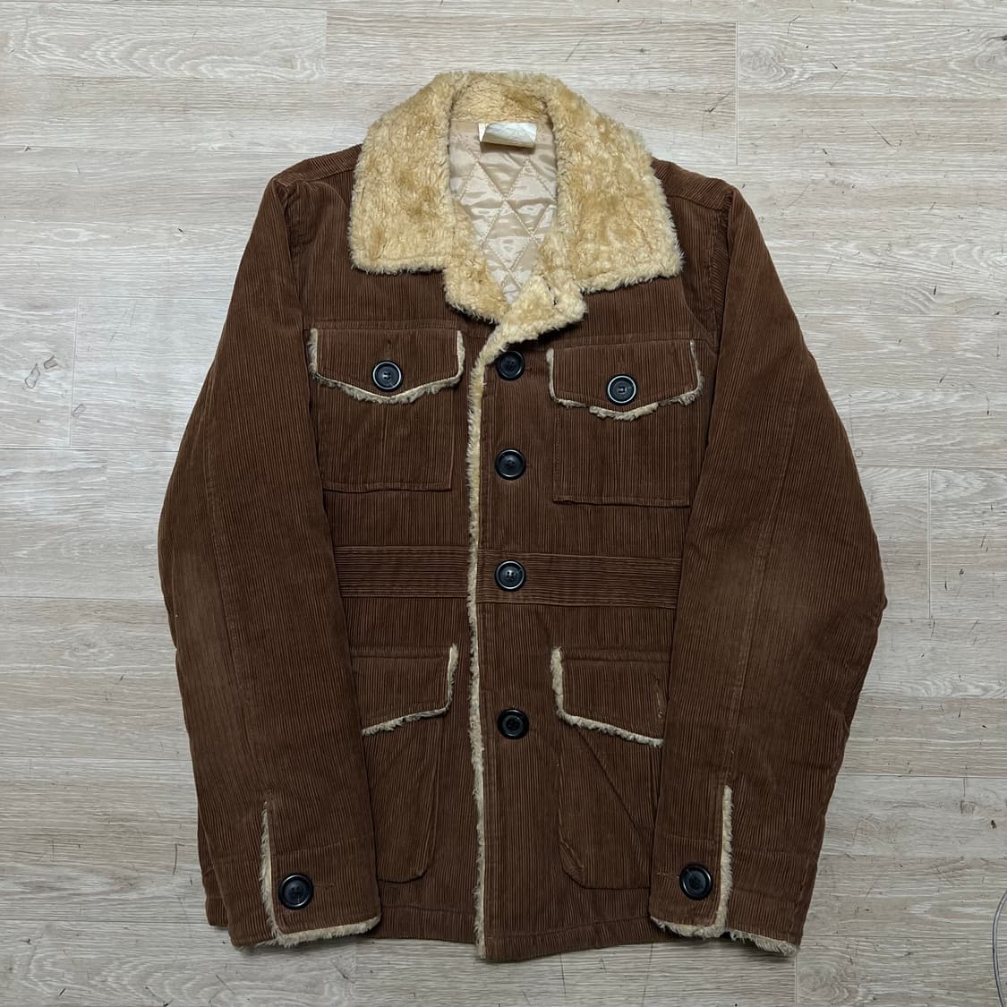 오네오 이너퀼팅 안감 양털 카라 코듀로이 초어자켓 [브라운] L/100 상품이미지1