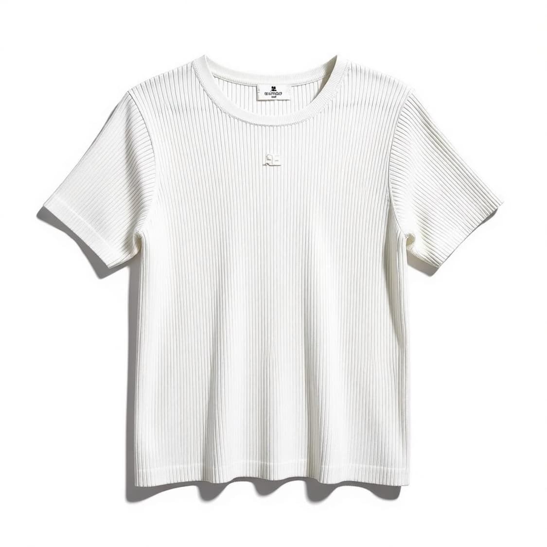 courreges 꾸레쥬 골지 반팔 화이트 9R 상품이미지1