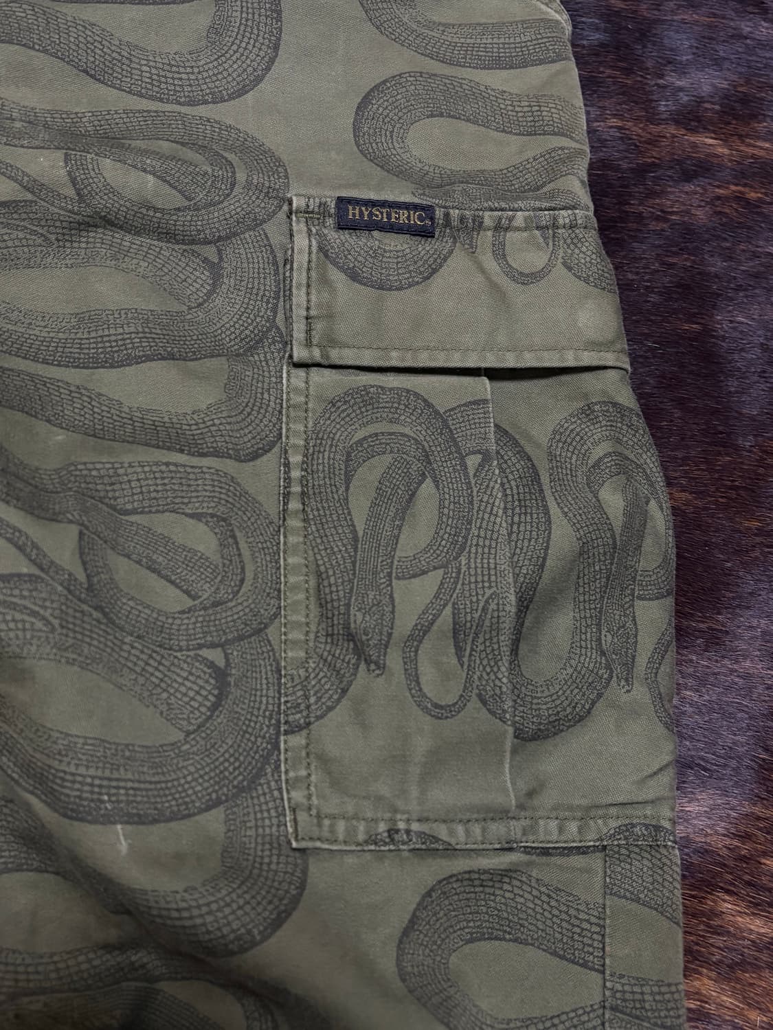 히글스네이크 와이드 카고팬츠 카키 L 상품이미지5