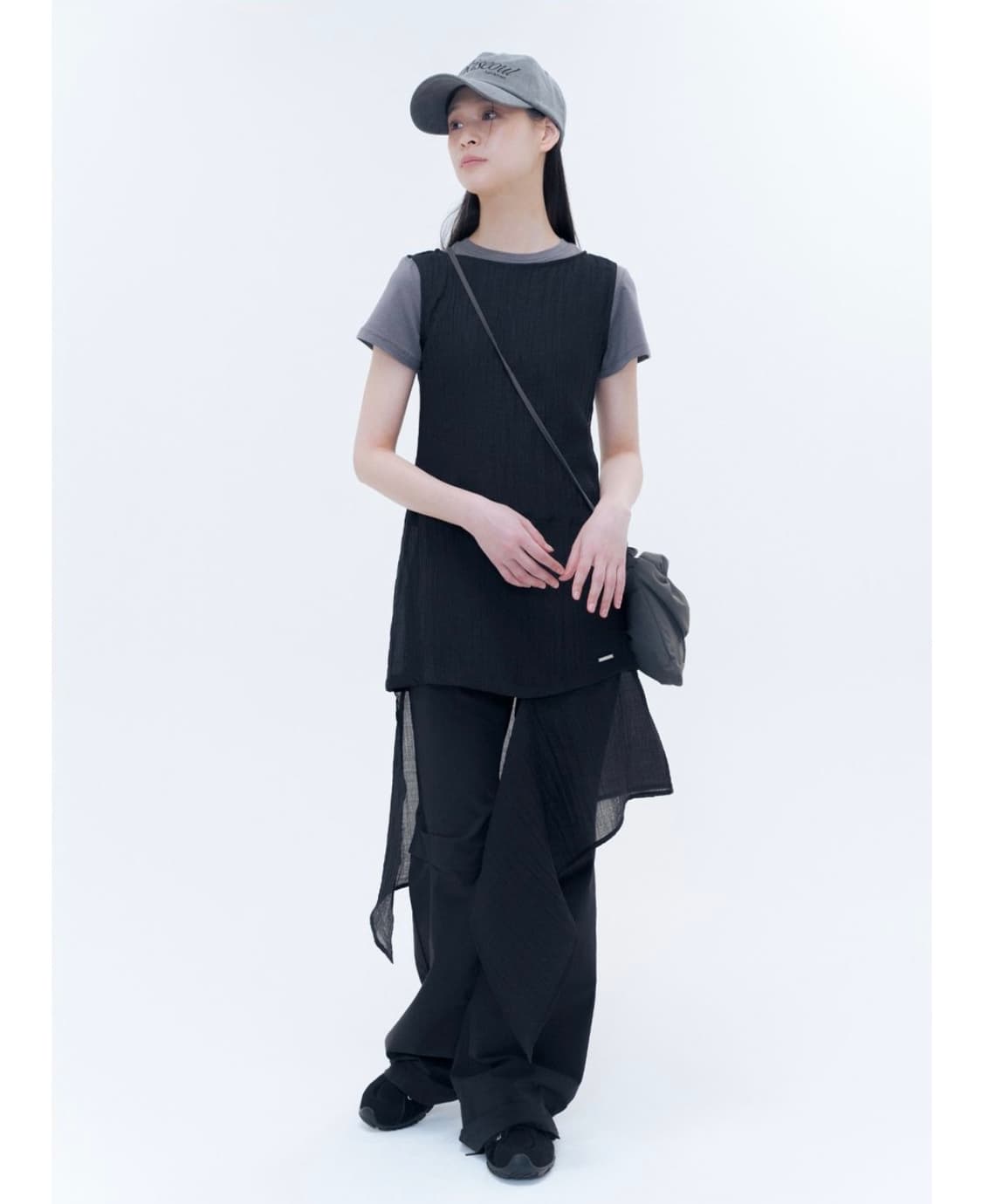 미세키서울 쉬어 슬리브리스 버튼 원피스 상품이미지3